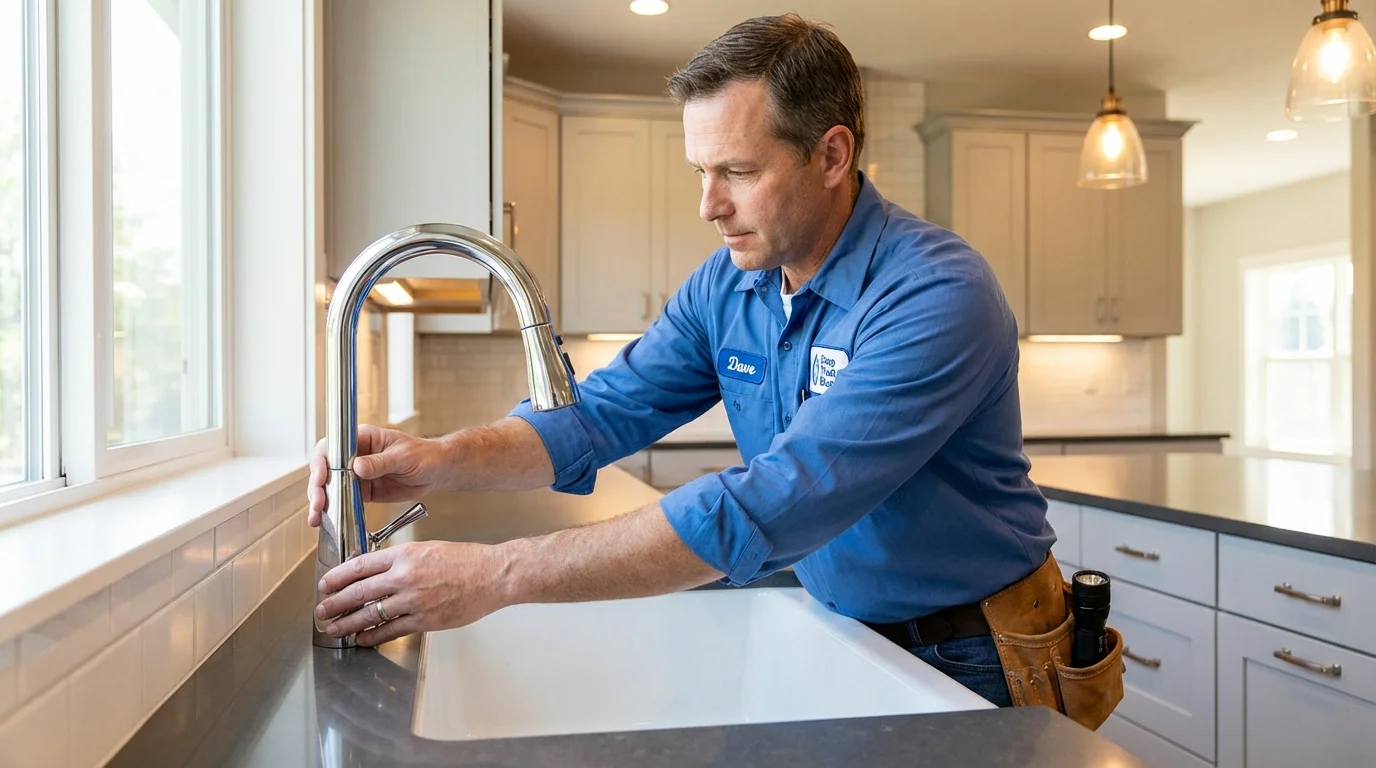 Kitchen faucet installation by Johns Plumbing LLC in Rutherford College